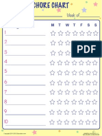 Chore List 1 Printable PDF