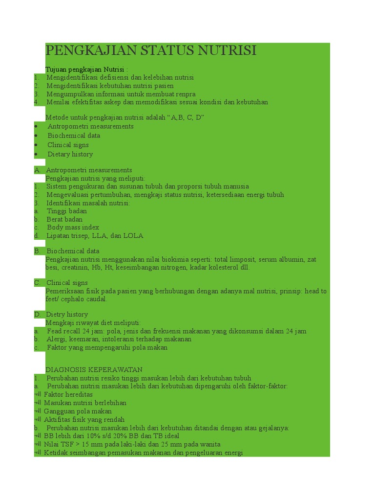 Pengkajian Status Nutrisi Abcd