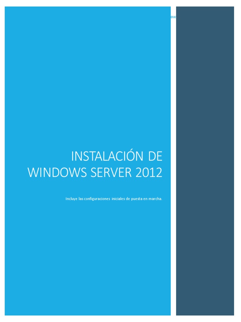 Guía de Instalación Windows Server 2012 | PDF