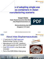 Economics of adopting single-use bioprocess containers in Asian manufacturing scenario -Swapnil Ballal