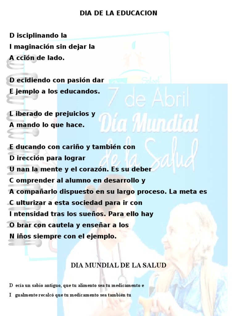 Acrostico De Dia De La Educacion Docx Amor Religion Y Creencia