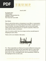 Letter From Donald J. Trump