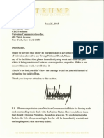Letter From Donald J. Trump