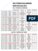 Calendario Torneo Ciudad de Elda 2015