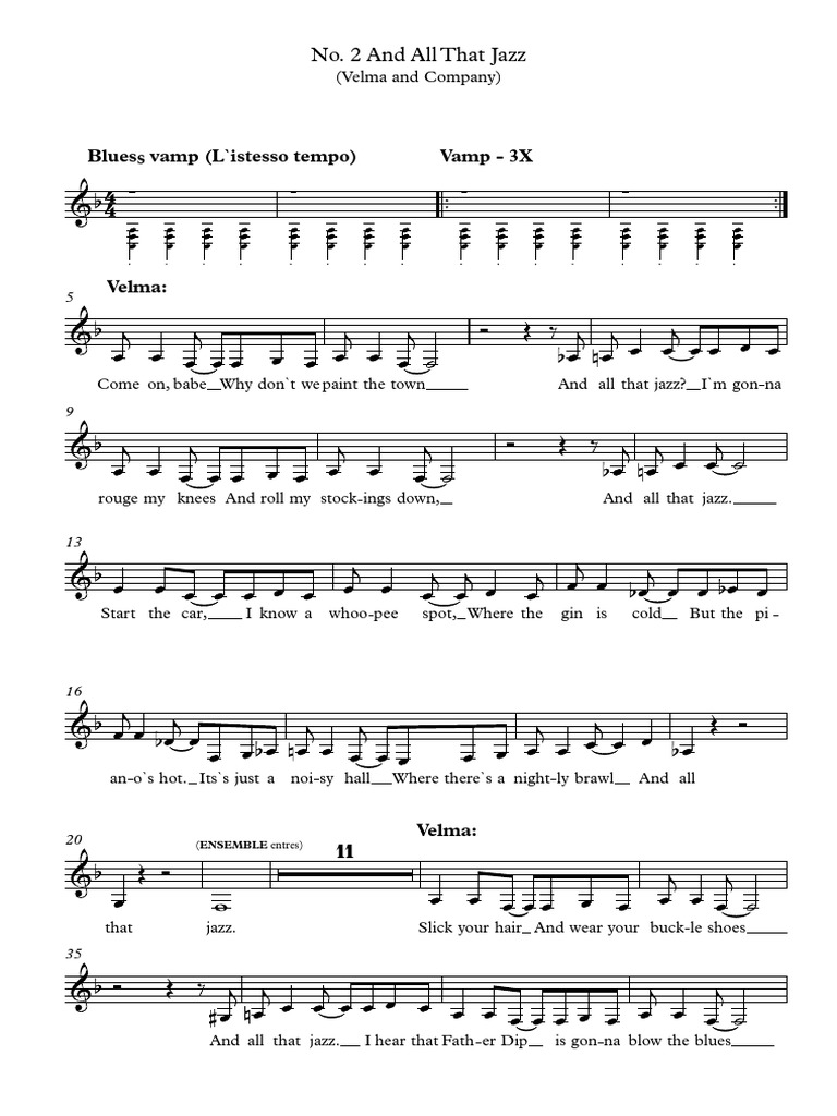 And All That Jazz Full Score Musical Forms Elements Of Music