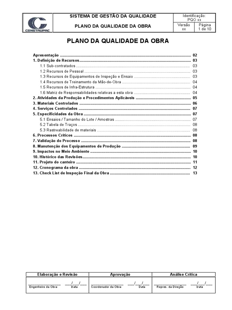 PQO - Modelo PDF | PDF | Argamassa (alvenaria) | Desperdício