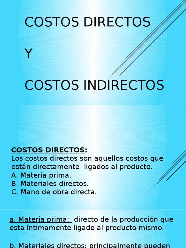 Ejemplo De Costos Directos E Indirectos Image to u