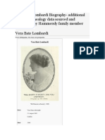 Vera Bate Lombardi Biography - Additional Accurate Genealogy Data Sourced and Referenced by Hammersly Family Member