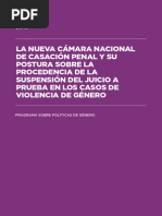 La nueva Cámara de Casación Penal y su postura sobre la procedencia de la Suspención del Juicio a Prueba en los casos de Violencia de Género