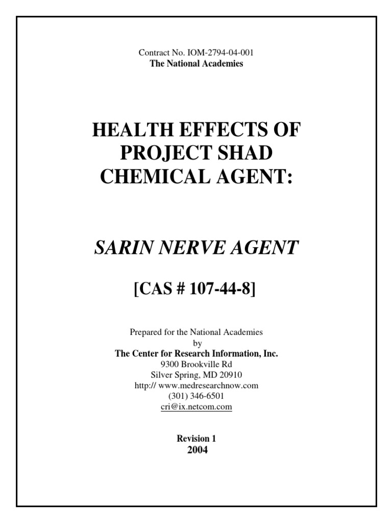 Sarin-Nerve Agent | PDF | Chemical Warfare | Nerve Agent