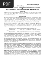Download Lab 3 - Titration of Soda - Citric Acid by Andrea Satira SN269811592 doc pdf