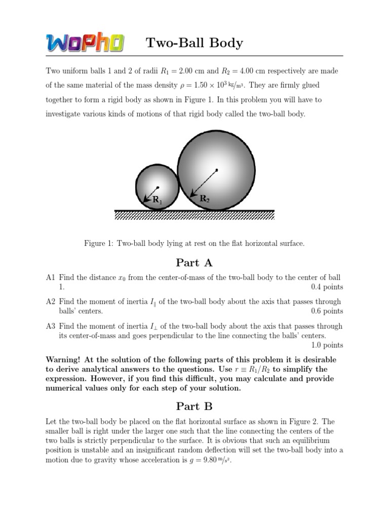Two-Ball Body Motion Analysis | PDF