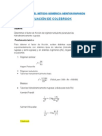 Aplicacion Del Método Númerico: Newton Raphson Ecuación de Colebrook