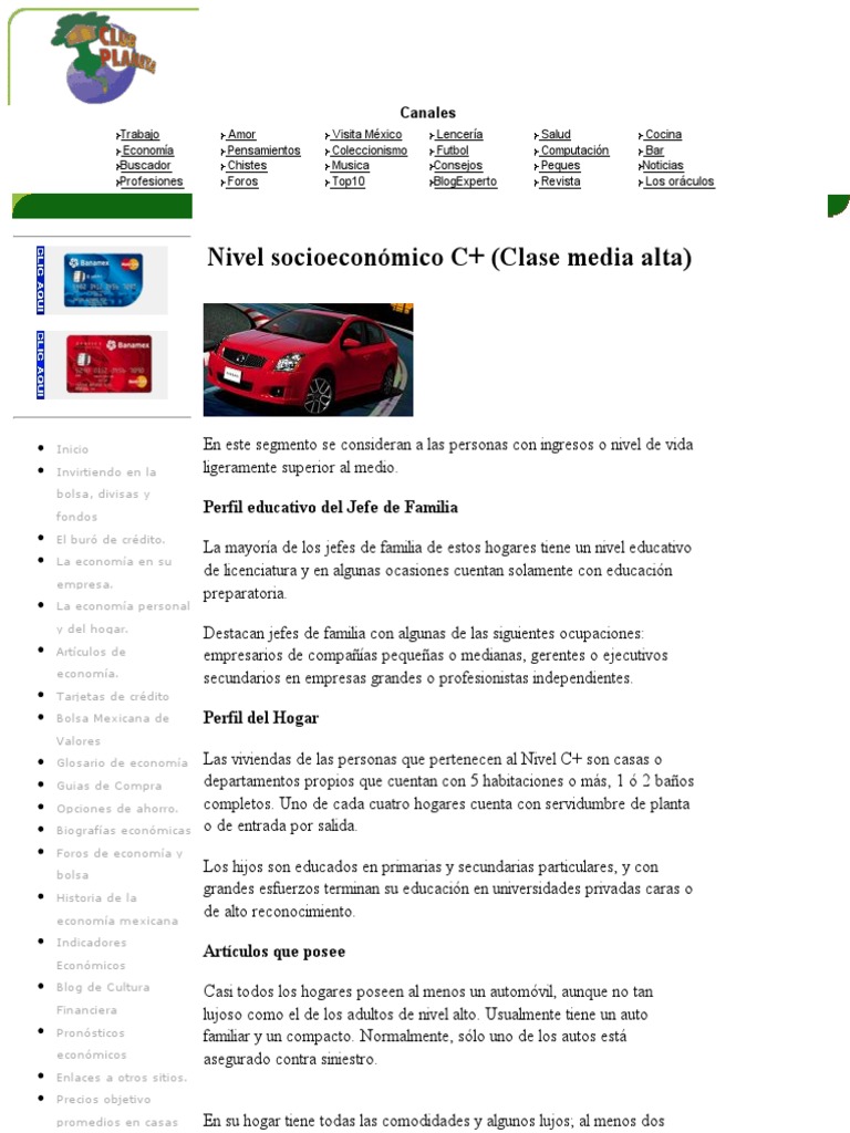 Nivel Socioeconómico C+ (Clase Media Alta) | PDF | Science | Tecnología ...
