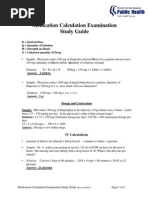 Medication Calculation Examination Study Guide: IV Calculations