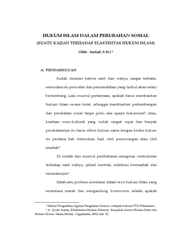 Hukum Islam Dalam Perubahan Sosial Pdf Pdf