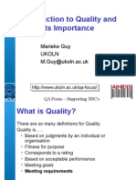 Introduction To Quality and Its Importance: Marieke Guy Ukoln M.Guy@ukoln - Ac.uk