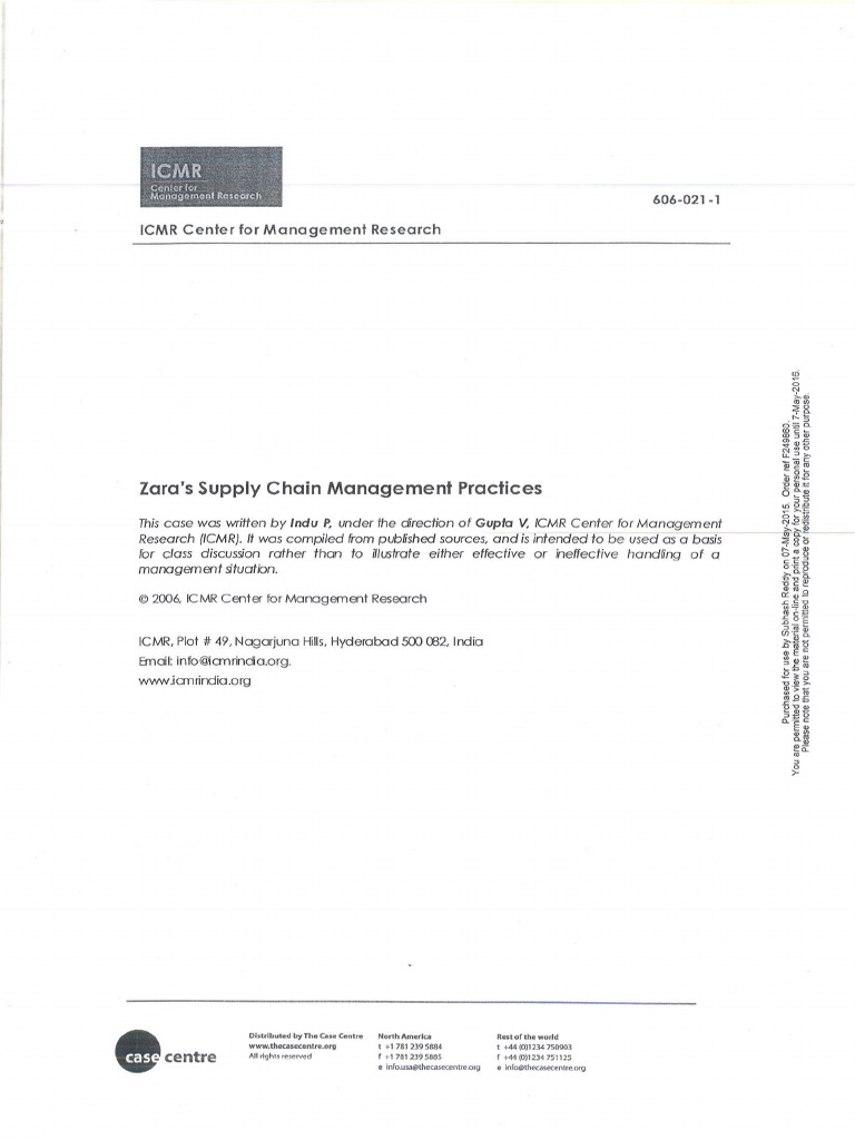 ZARA Case Study | PDF