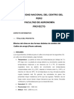 Efectos del clima en dos formas distintas de siembra del Cultivo de arveja (Pisum sativum).