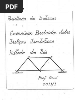 Treliças Isostaticas - Método Dos Nós - Exercícios Resolvidos
