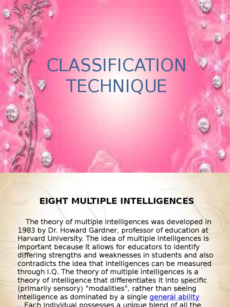 Classification Technique | PDF | Intelligence | Psychological Concepts
