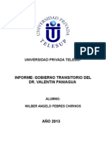 Informe de Gobierno Transitorio de Valentin Paniagua