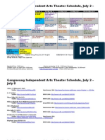 Gangneung Independent Arts Theater Schedule, July 2 - July 8