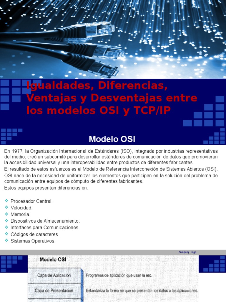 Modelos OSI y TCP/IP: Comparación, Ventajas y Desventajas | PDF ...