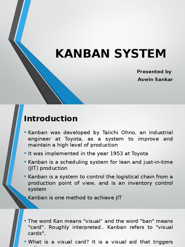 Kanban System Lean Manufacturing Supply Chain Management