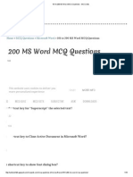 101 To 200 MS Word MCQ Questions - MCQ Sets