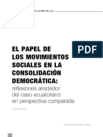 Julie Massal (2006) El Papel de Los Movimientos Sociales en La Consolidación Democrática.