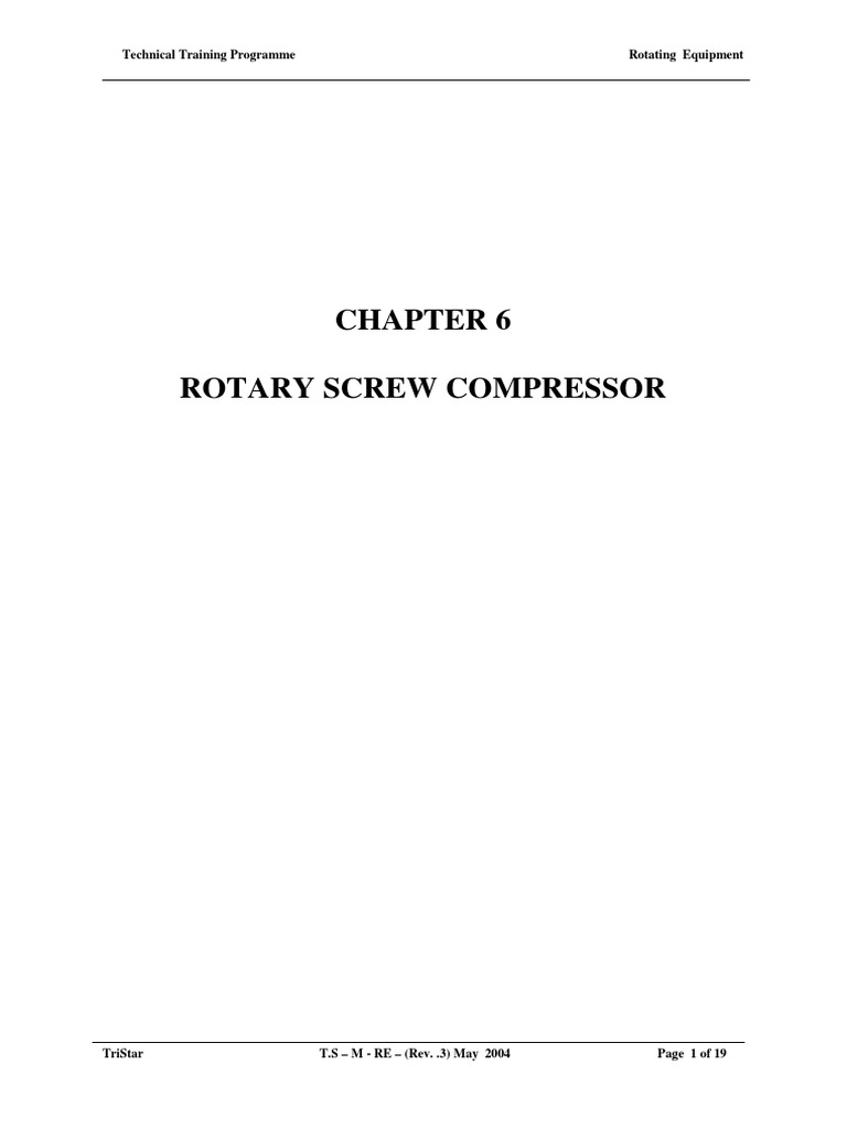 Rotary Screw Compressor Training Guide | PDF | Gas Compressor | Turbine