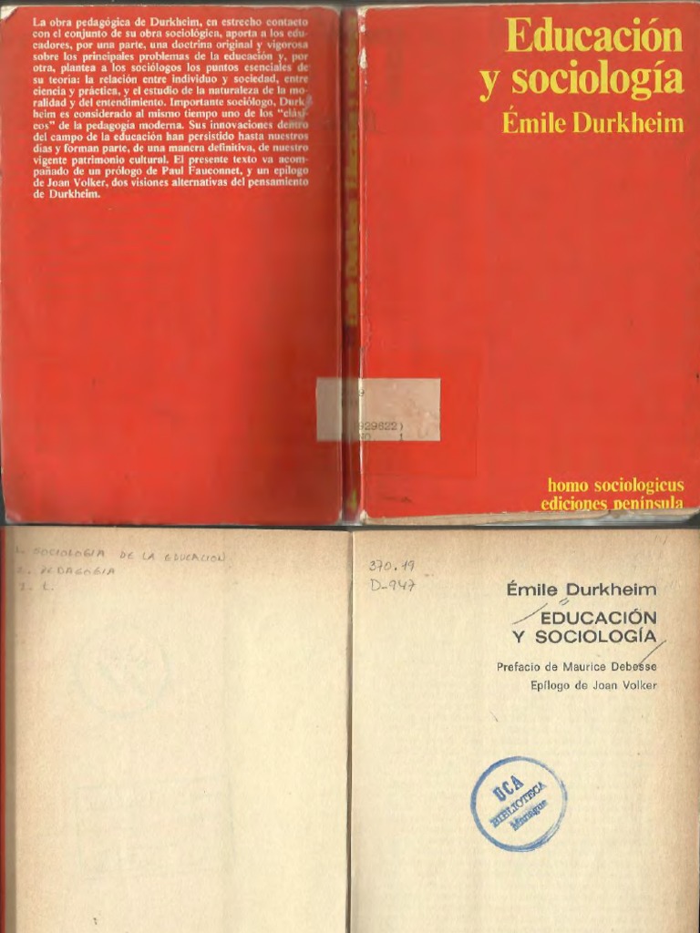 Educacion y Sociologia Emile Durkheim