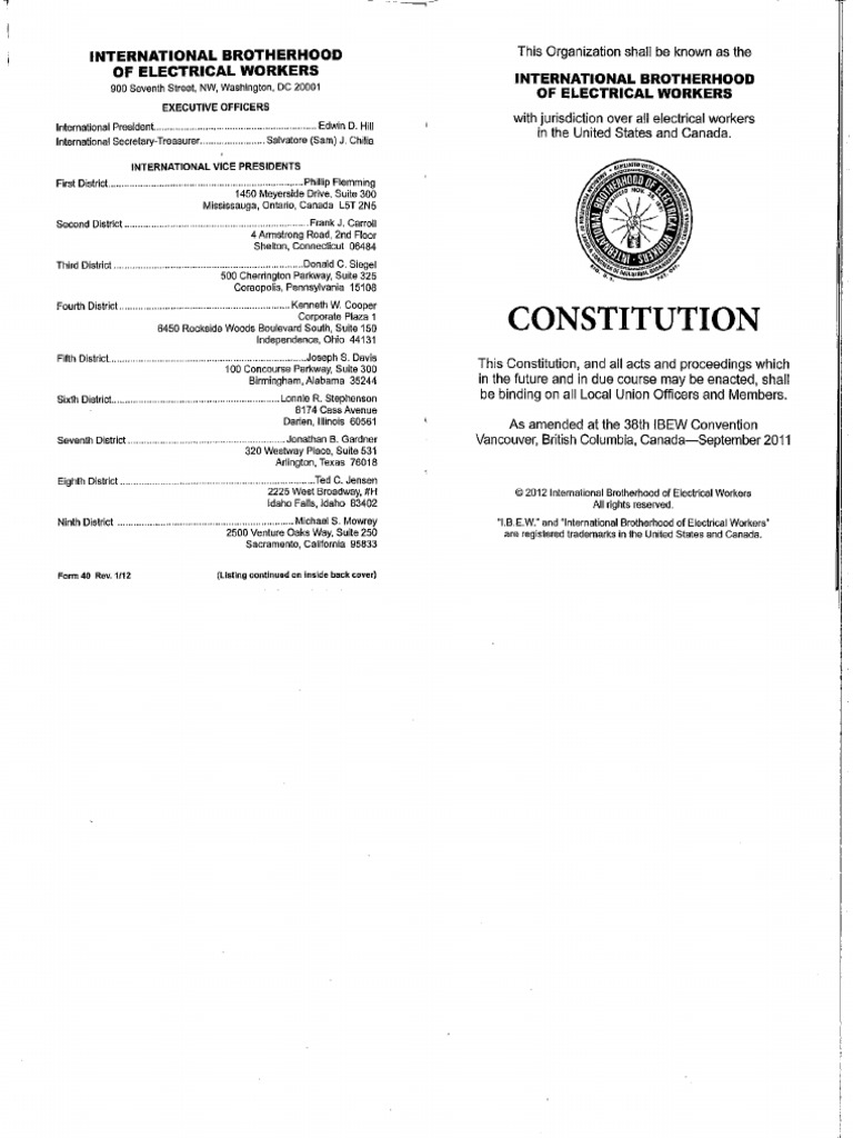 IBEW Constitution 2012