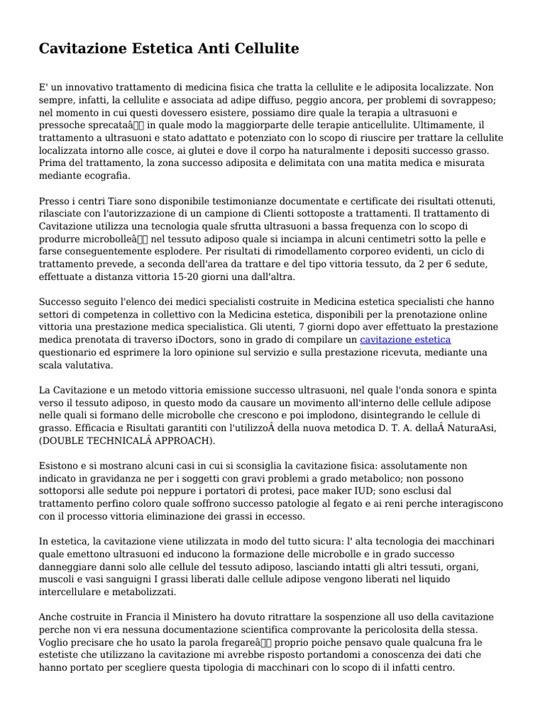 cavitazione estetica