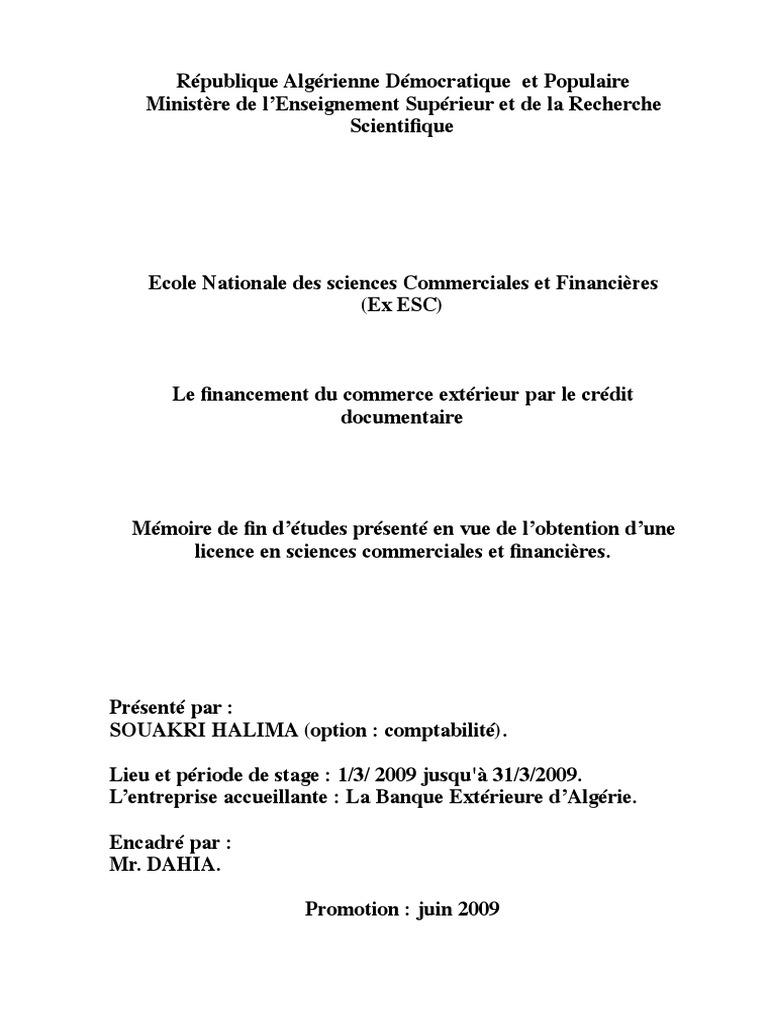 lettre de crédit