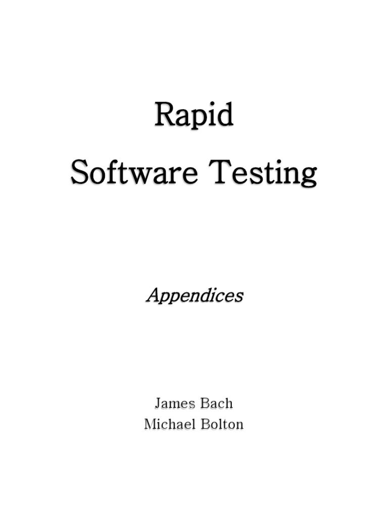 Rapid Software Testing | PDF | Software Testing | Software Bug