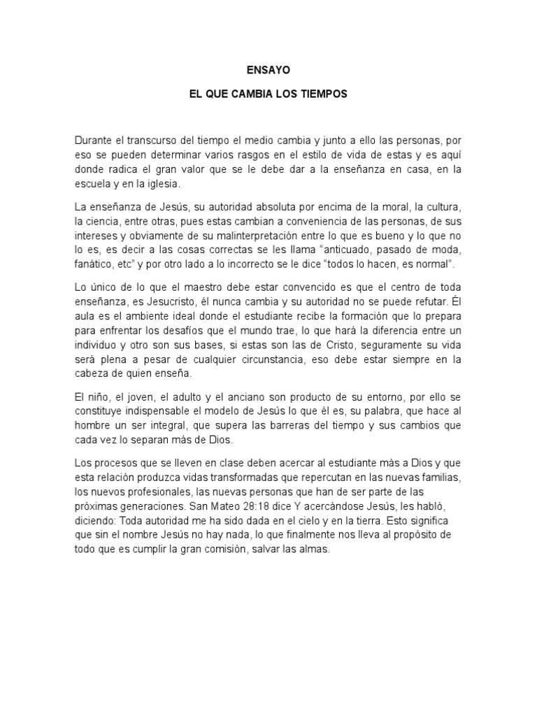 El Que Cambia Los Tiempos PDF