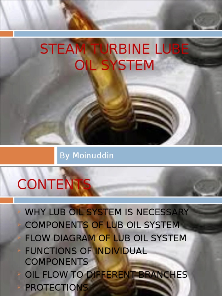 Steam Turbine Lube Oil System Overview | PDF | Viscosity | Lubricant