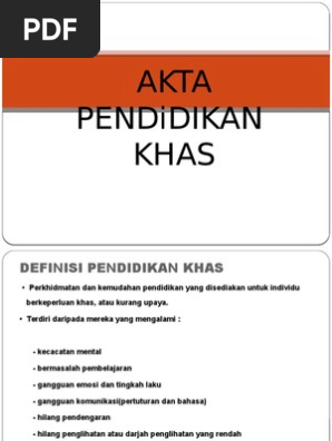 Akta Pendidikan Khas Pdf