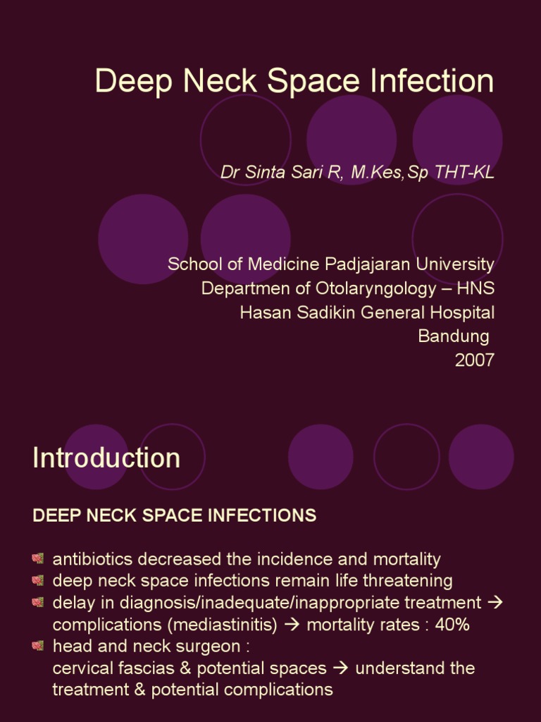 Deep Neck Space Infection Overview | PDF | Common Carotid Artery ...
