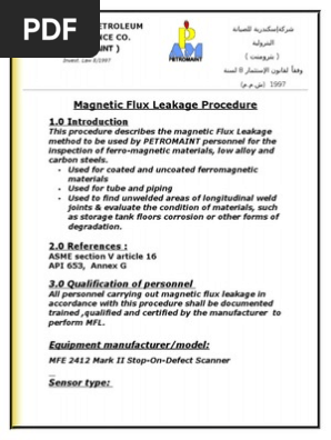Mfl Procedure Image Scanner Chemistry