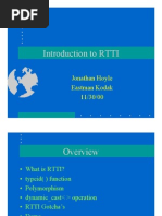 Introduction To RTTI: Jonathan Hoyle Eastman Kodak 11/30/00