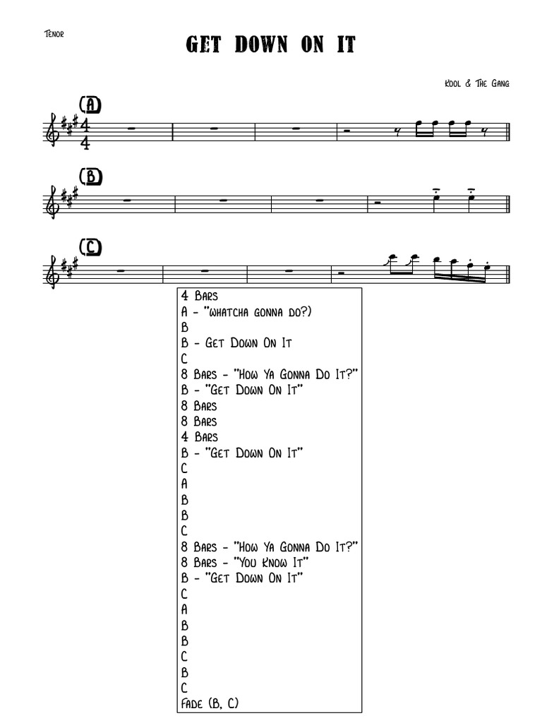 Get Down on It Tenor