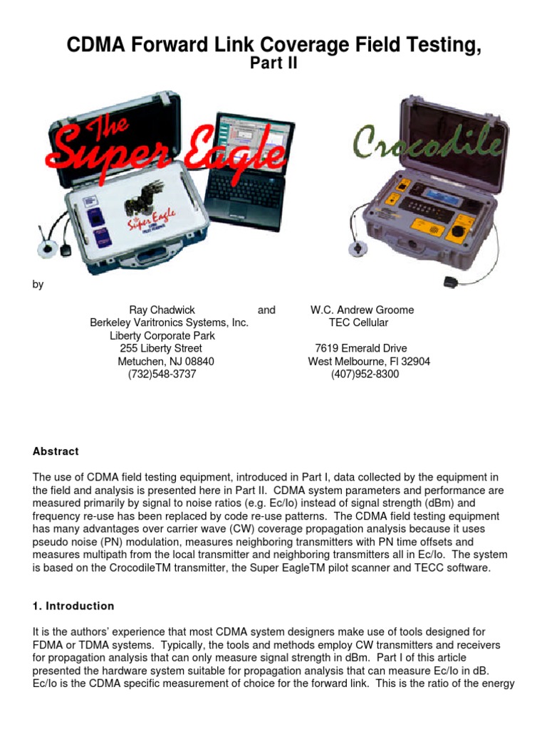 CDMA Forward Link Coverage Field Testing | PDF | Code Division Multiple ...