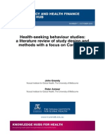 Health-Seeking Behaviour Studies: A Literature Review of Study Design and Methods With A Focus On Cambodia