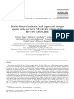 Benthic Fluxes of Cadmium, Lead, Copper and Nitrogen Species in The Northern Adriatic Sea in Front of The River Po Outflow, Italy - Zago Et Al