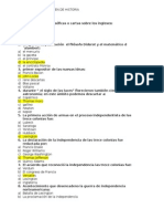 Preguntas de Examen de Historia 22 Junio