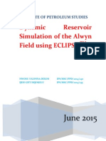 Dynamic Reservoir Simulation of The Alwyn Field Using Eclipse.