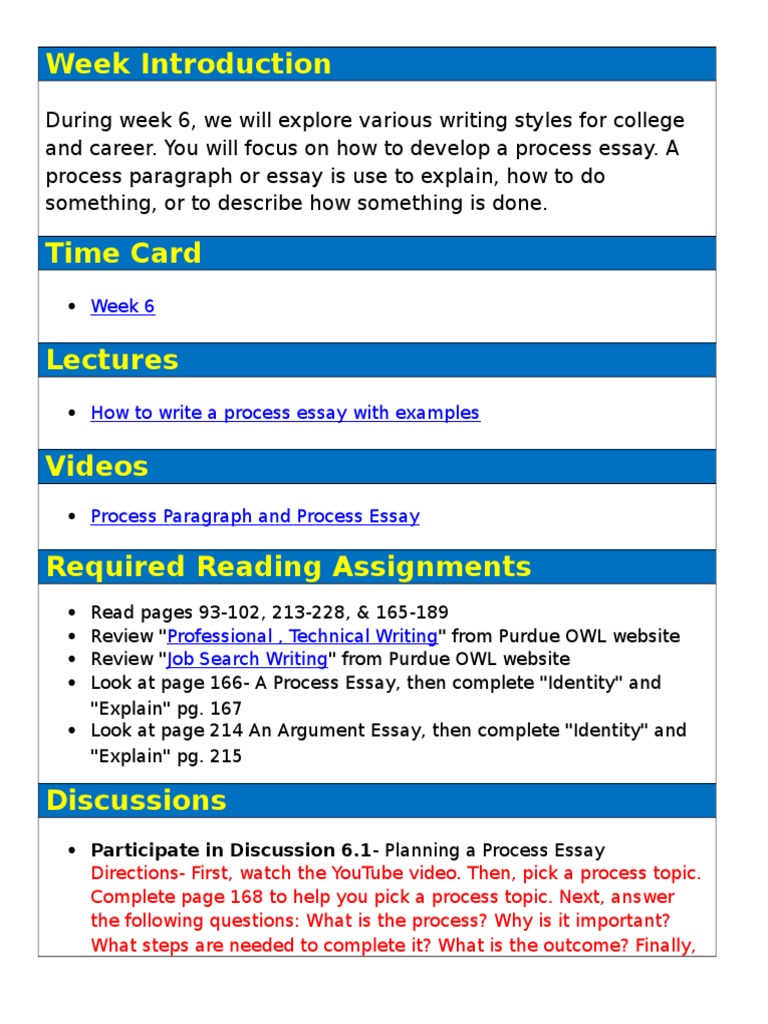 Writing a Process Essay Guide | PDF